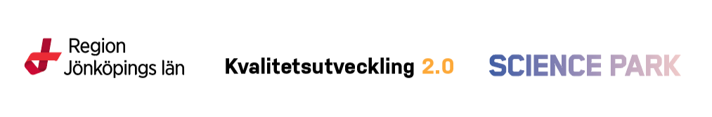 Region Jönköpings läns logotyp, Kvalitetsutveckling 2.0s logotyp och Science Parks logotyp