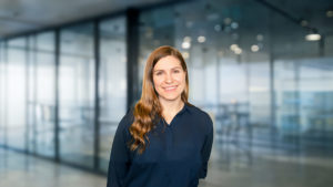 Science Parks affärsutvecklare Matilda Löf i kontorsmiljö