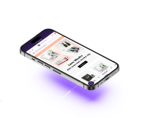 ett foto på en mobil som visar inkubatorprogrammet Litiums tjänster