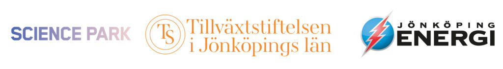 Science Park, Tillväxtstiftelsen i Jönköpings län och Jönköping Energis logga.