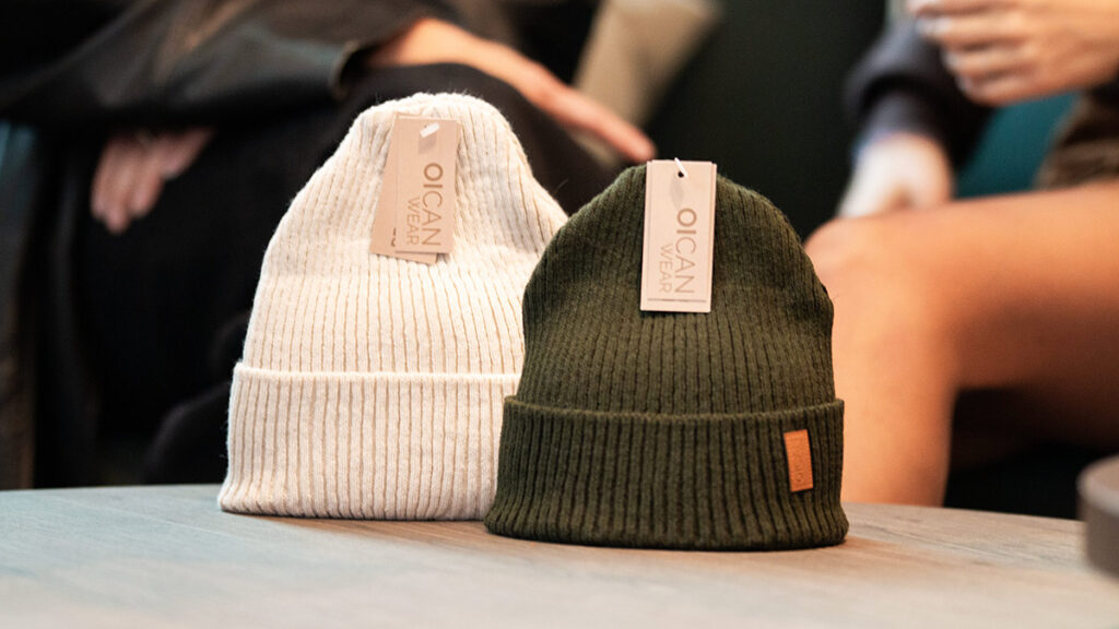 OICANs mössor med sin unika skyddsteknologi.